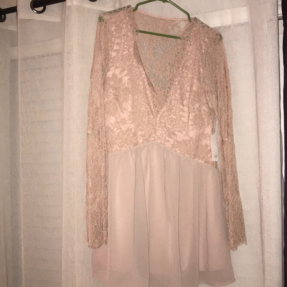 Cream Pink Skater Dress